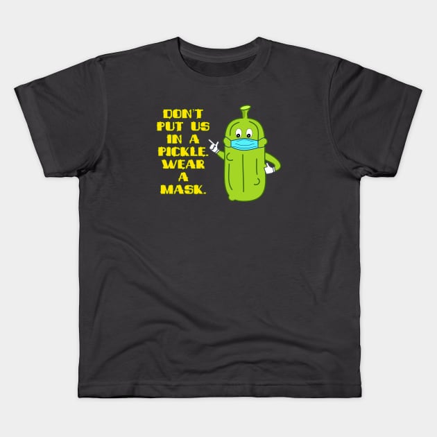 Face Mask Awareness Pickle Kids T-Shirt by Punderstandable
